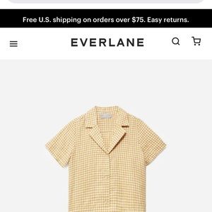 Everlane linen short sleeve notch shirt.